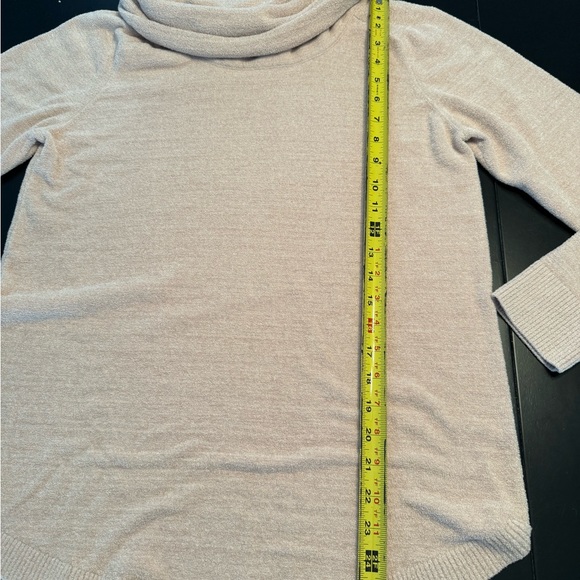 Barefoot Dreams CozyChic Sweatshirt blush pink Ultra Lite cowl neck Tunic M - Picture 5 of 8